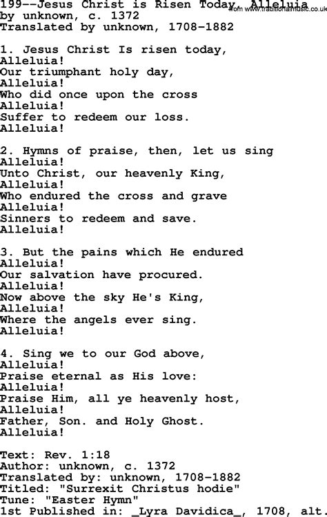 christ is risen alleluia hymn.